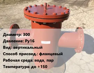 Грязевик 300 P=Ру16 вертикальный фланцевый вода, пар до +150